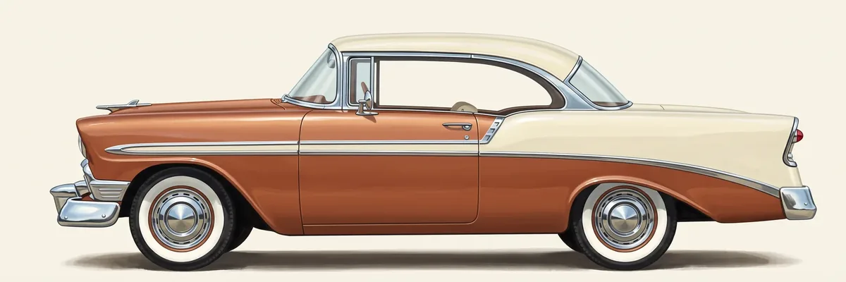 Side view of a 1956 Chevrolet Bel Air Sport Coupe