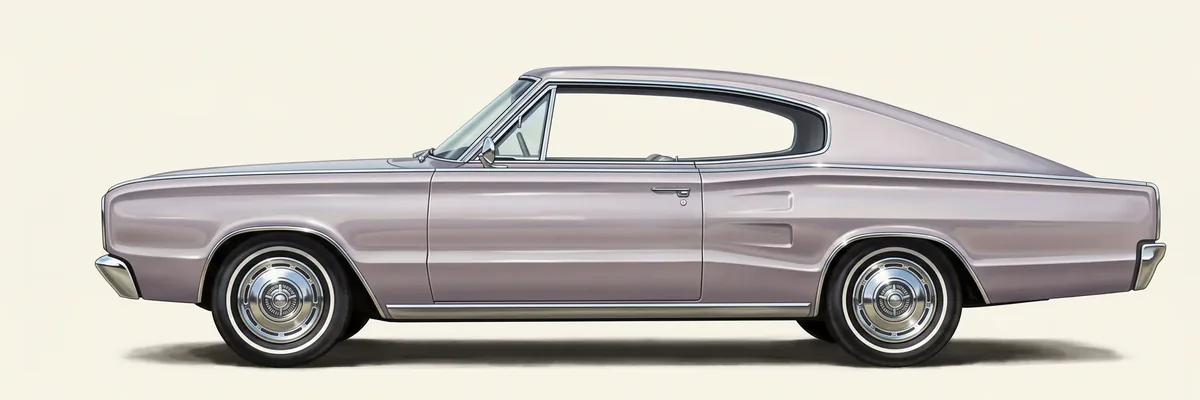 Side view of a 1966 Dodge Charger fastback