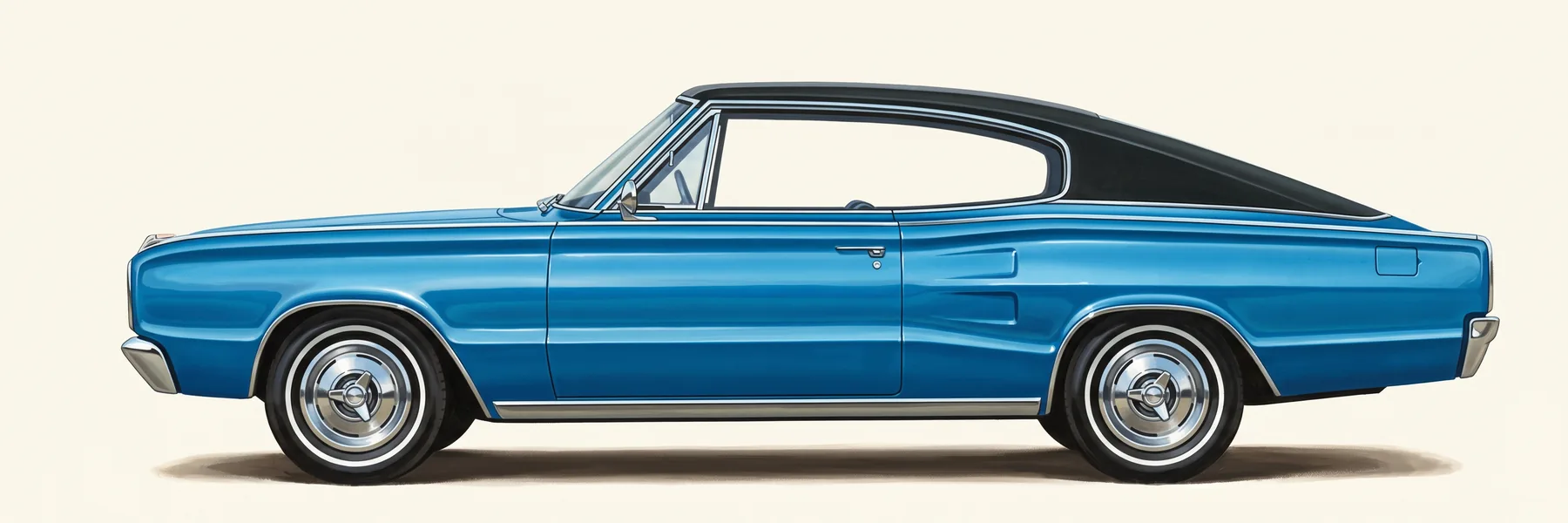 Side view of a 1967 Dodge Charger fastback