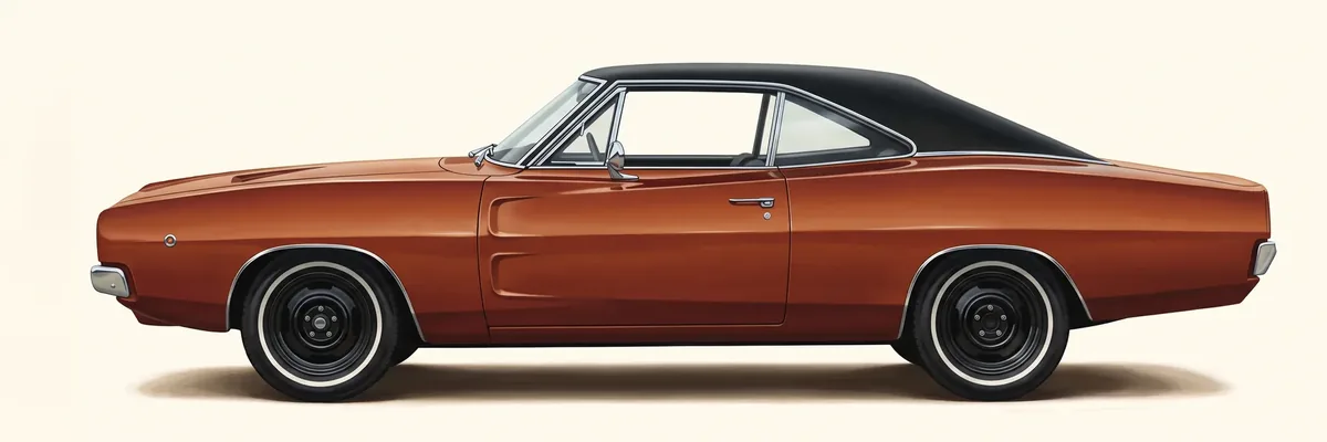 Side view of a 1968 Dodge Charger hardtop